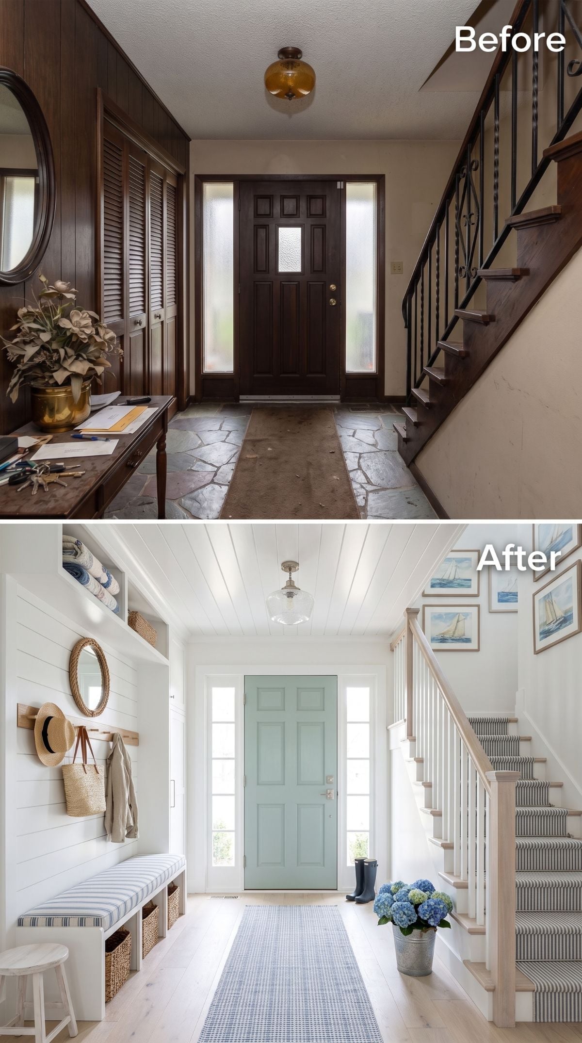 Shiplap Walls, a Mint Door, and a Foyer That Finally Breathed