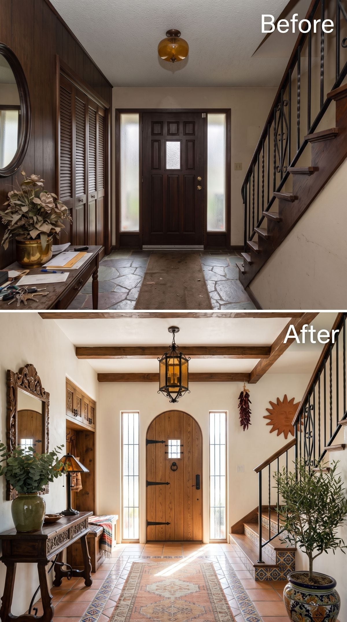 Terracotta Tiles, Exposed Beams, and a Foyer That Finally Has a Point of View