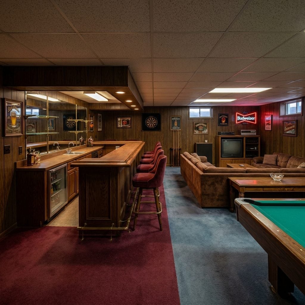 This Dark, Dated 1980s Wet Bar and Rec Room Was Begging for a Total Rethink — See the 32 Before & After Design Ideas — Before