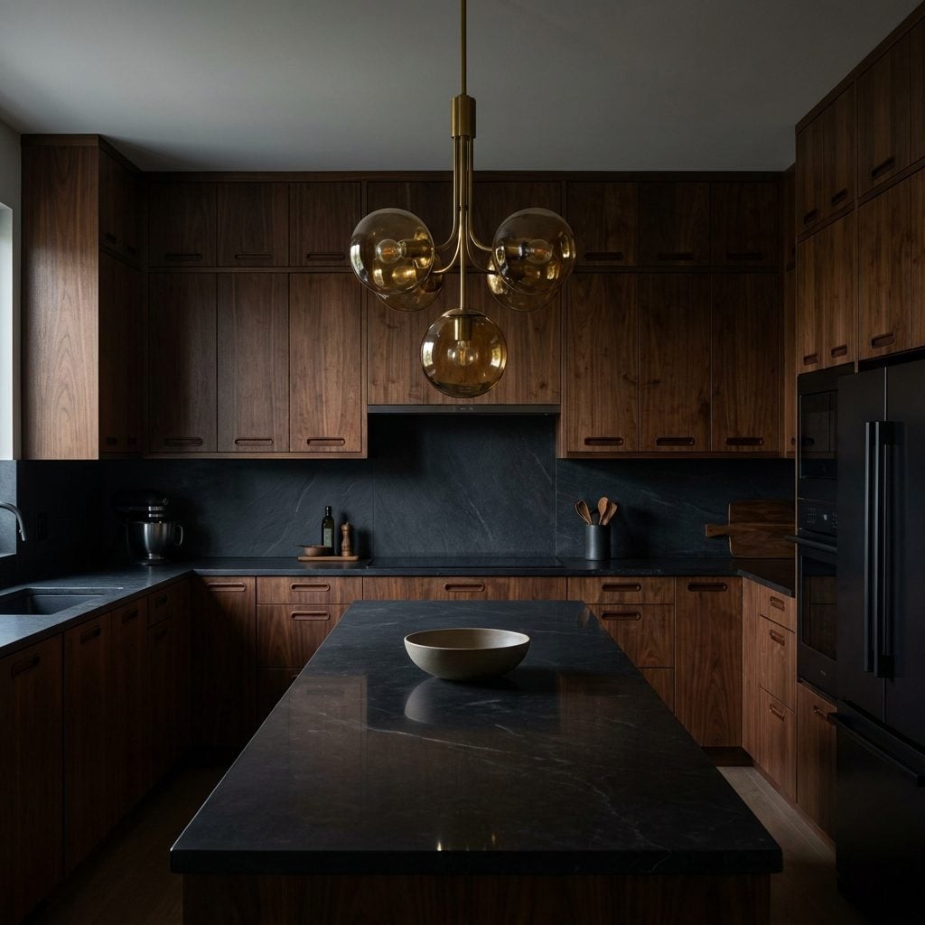 Dark-Stained Kitchen Cabinetry