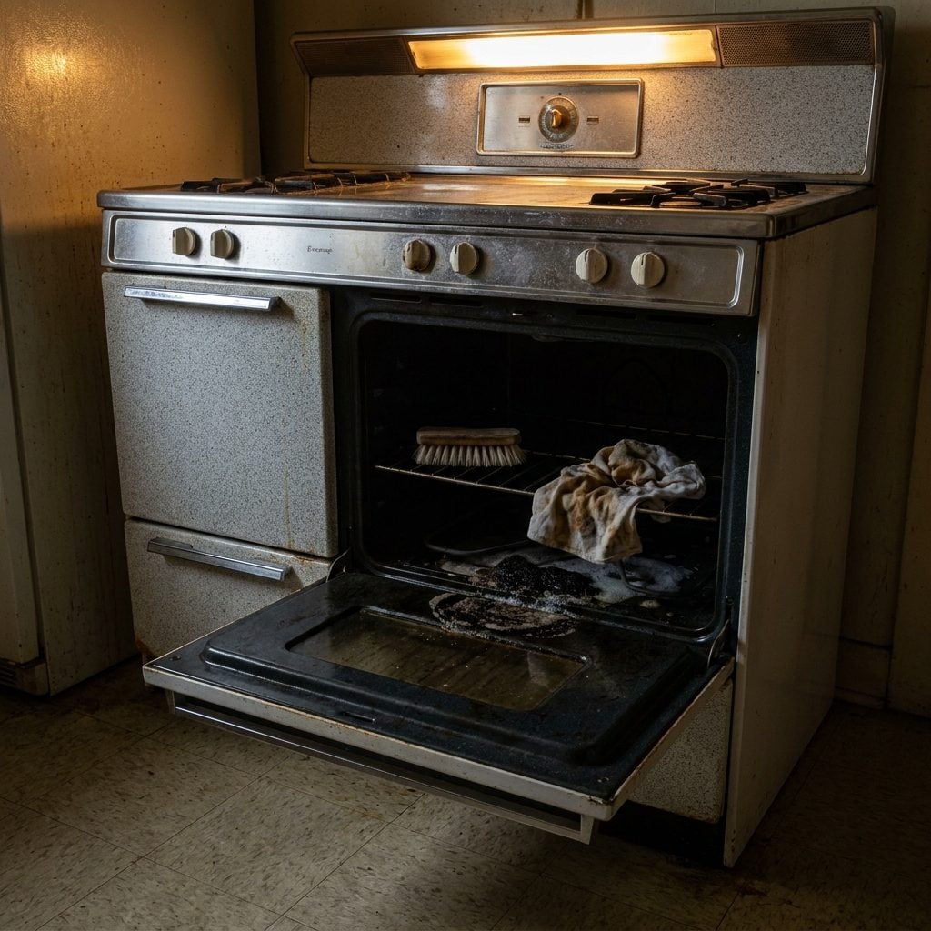 Degreasing the Stove and Oven by Hand, on Your Knees
