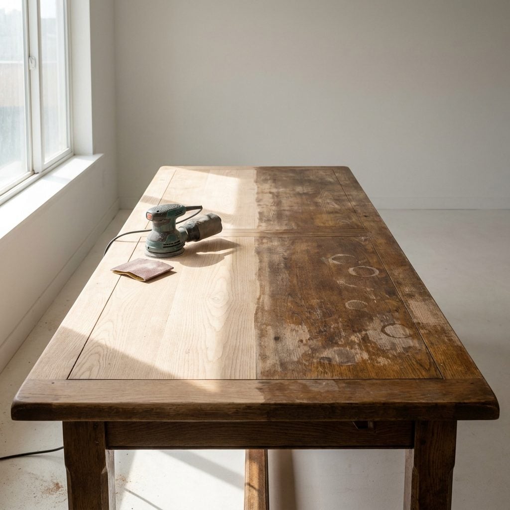 Dining Tables Sanded Down and Re-Oiled Instead of Curbed
