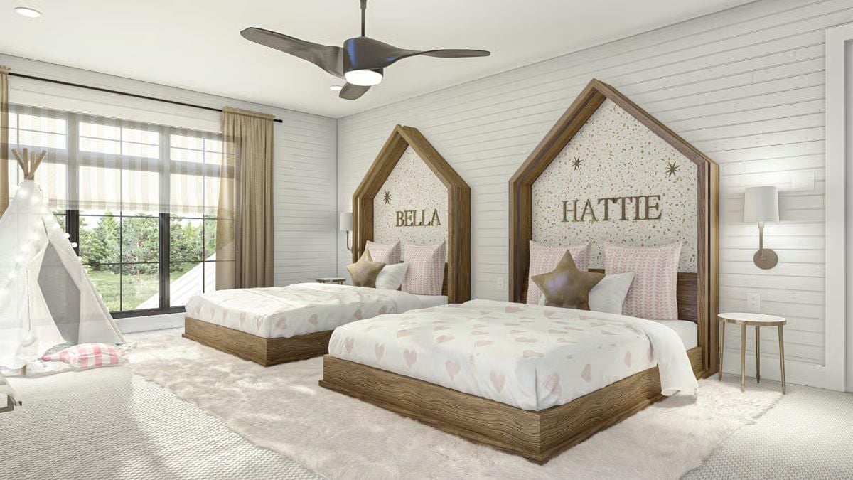 House-Shaped Headboards, Heart Bedding, and Names Carved Right Into the Wood