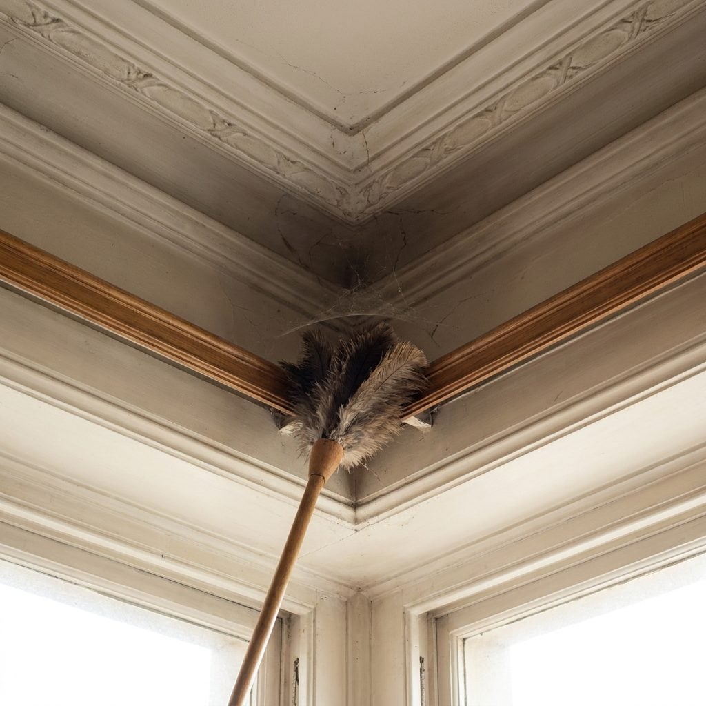 Dusting Ceiling Corners and Moldings