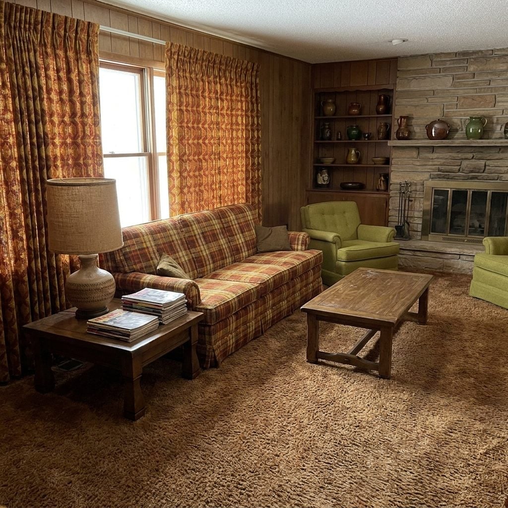 Earth Tones Everywhere: Rust, Gold, Brown, and Avocado Green