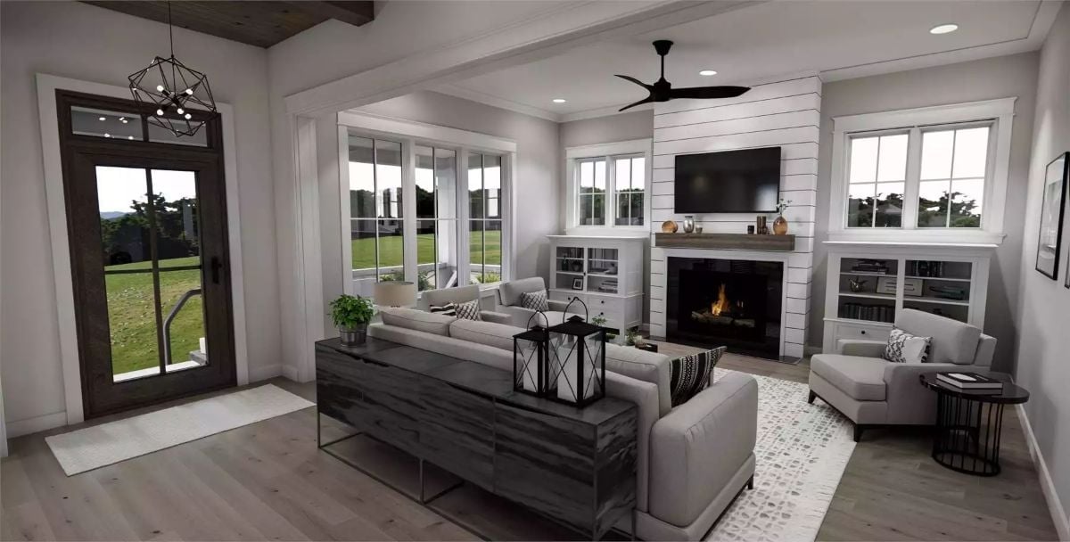 Shiplap Fireplace Wall and Built-Ins That Actually Earn Their Keep