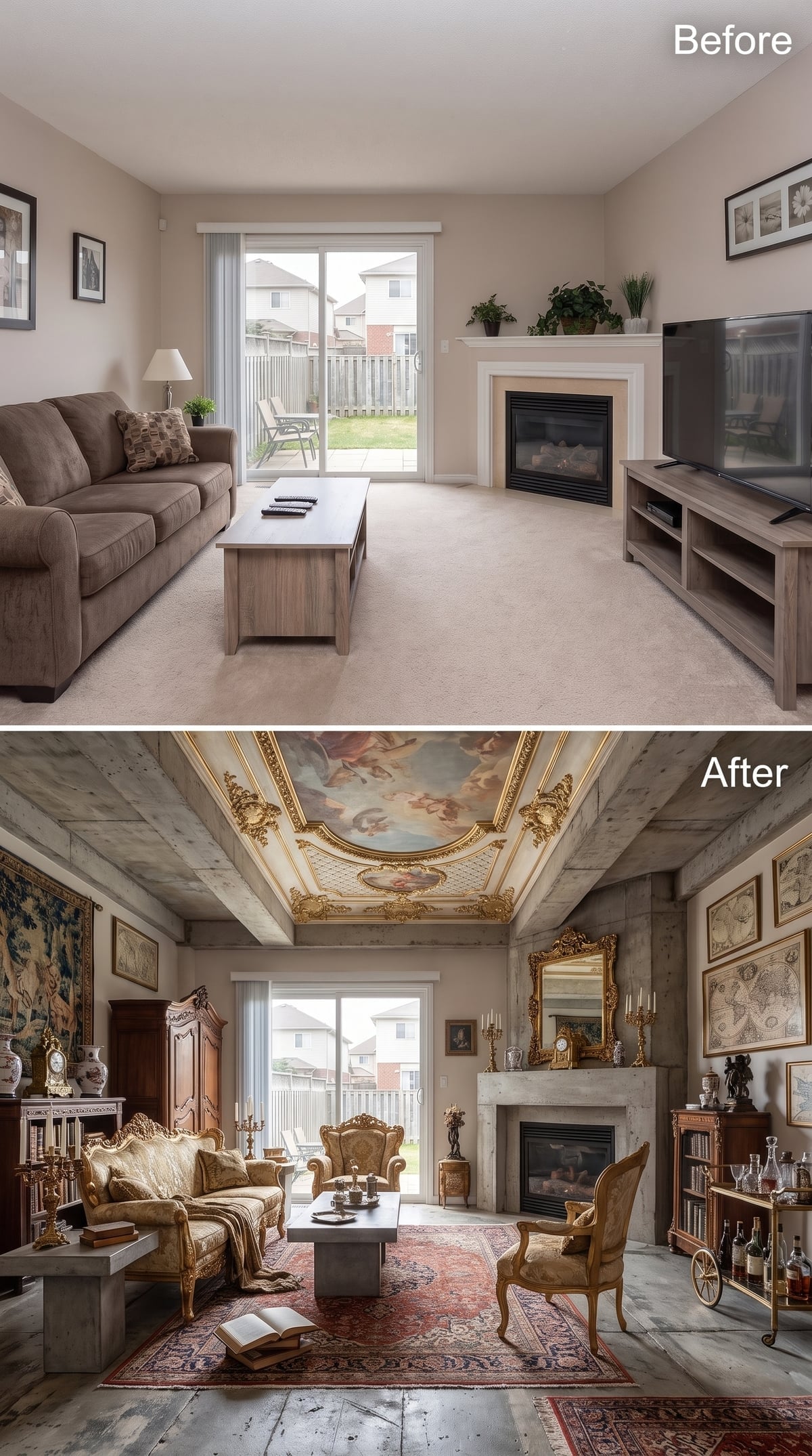 Baroque Ceiling Fresco, Gilded Furniture, and a Room That Earns Every Inch of Drama