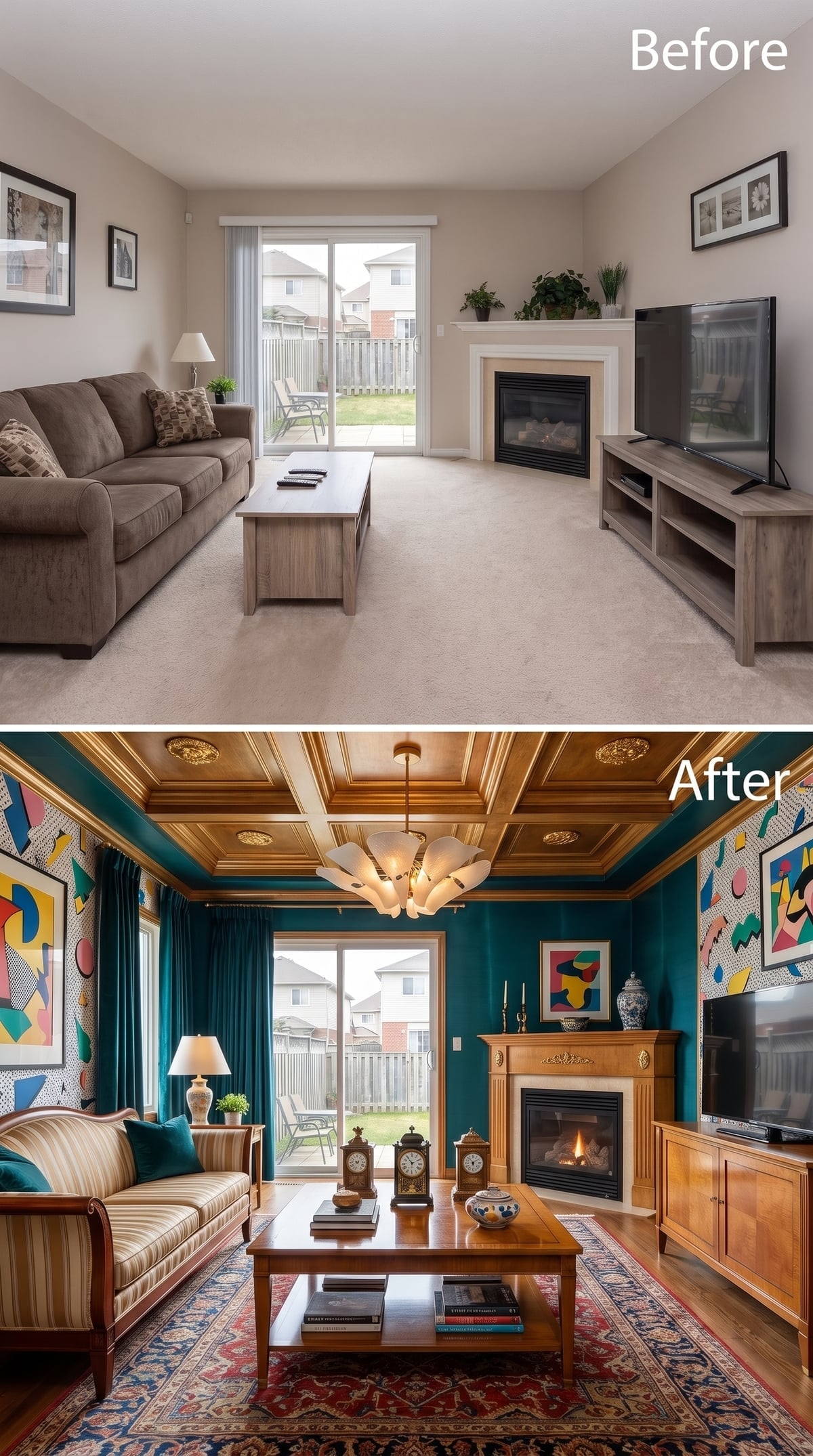Teal Walls, a Coffered Wood Ceiling, and Clocks That Actually Have a Story