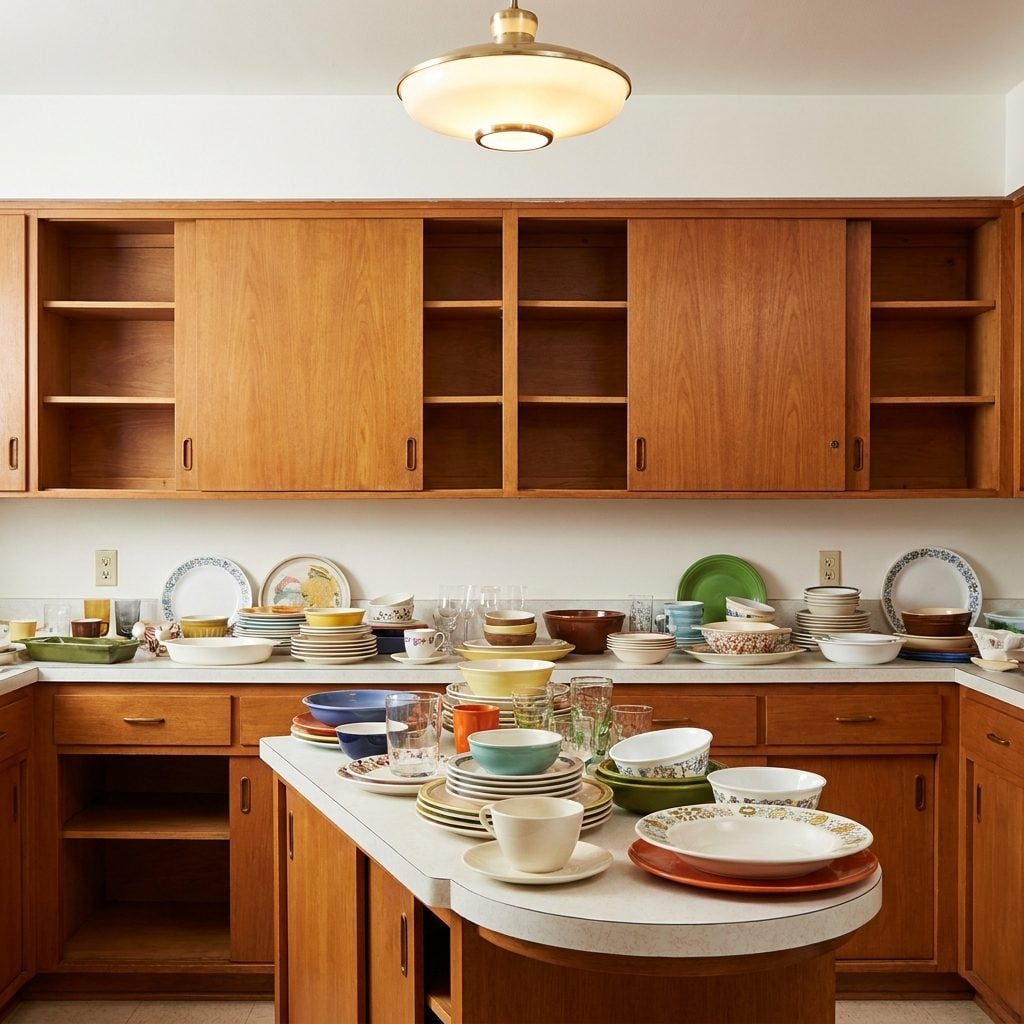 Emptying the Kitchen Cabinets and Washing Every Last Shelf