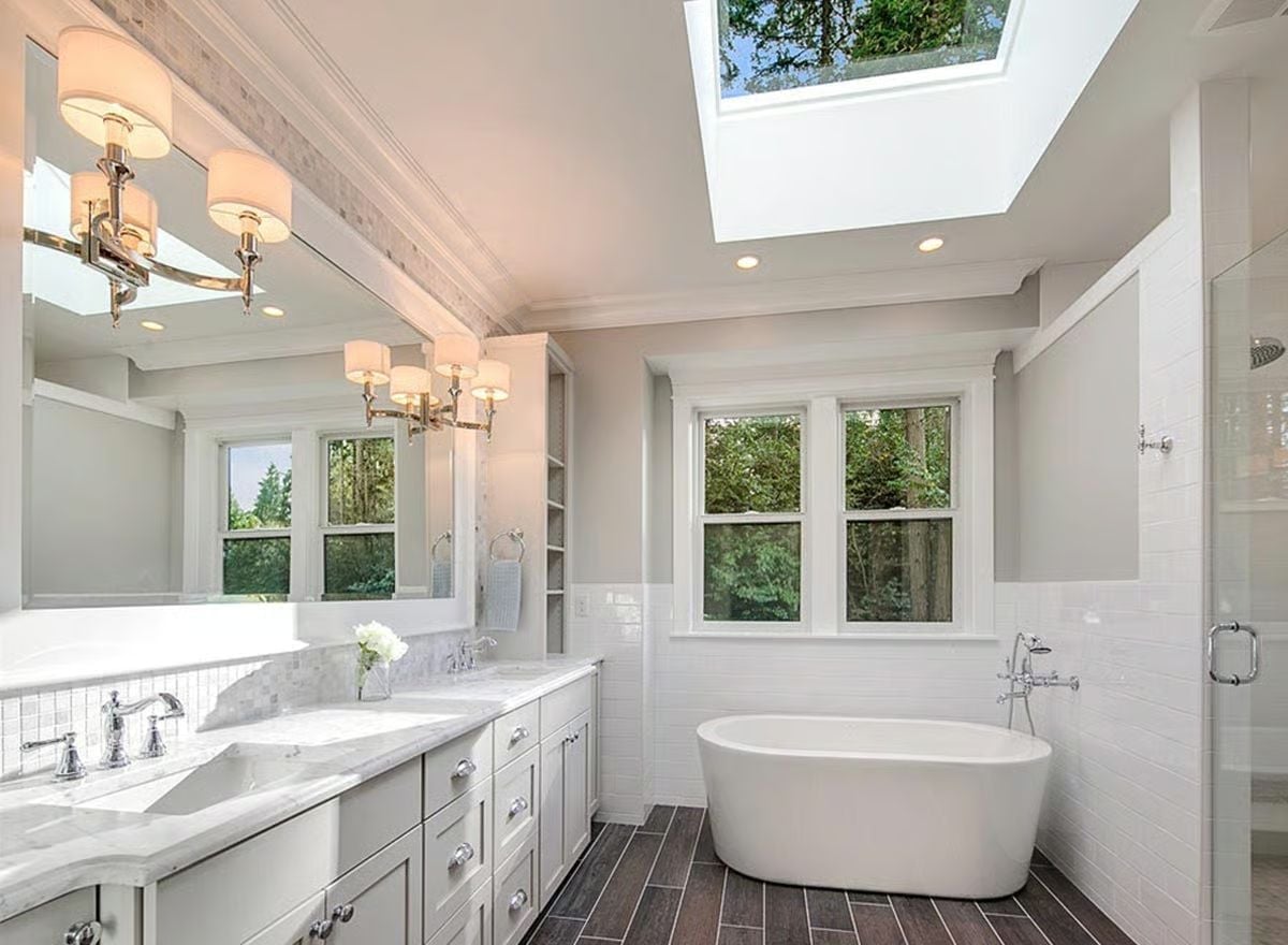 Skylight Over a Soaking Tub Is the Kind of Detail You Don't Forget