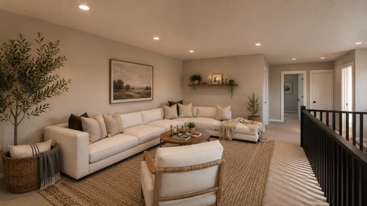 Loft Lounge With a Sectional That Knows Exactly How Much Space It Needs