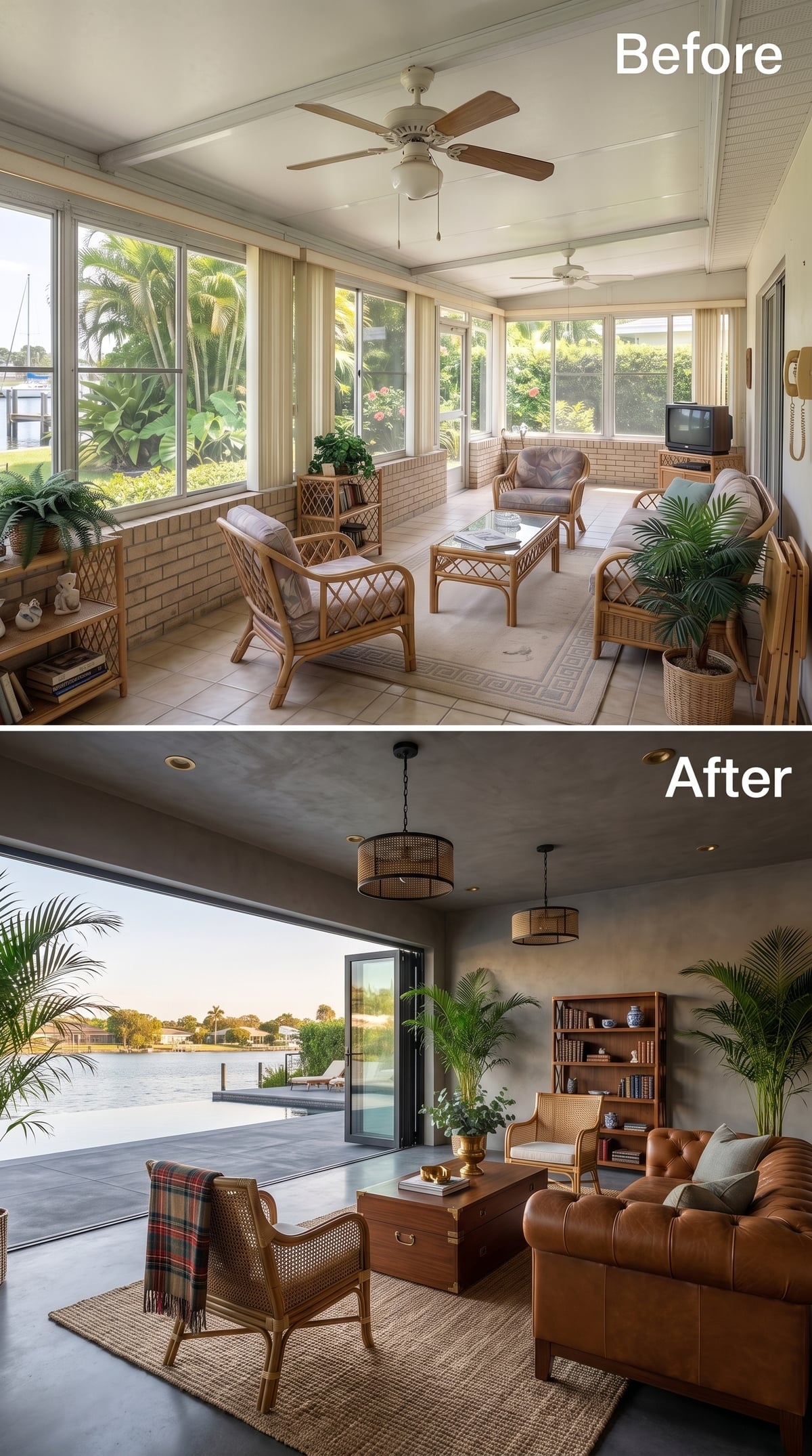 Concrete Ceiling, Tufted Leather, and Folding Glass That Finally Earned the Water View