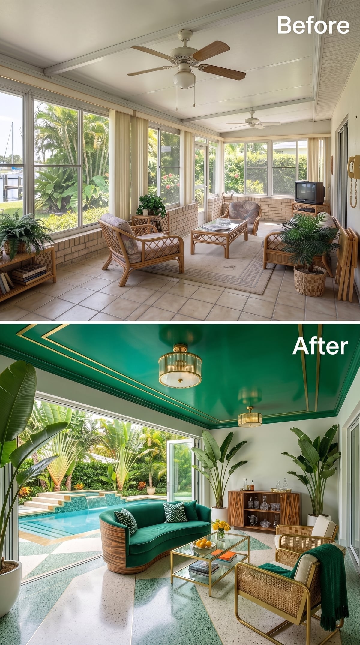 Emerald Ceiling, Terrazzo Floors, and a Pool Wall That Finally Got Replaced