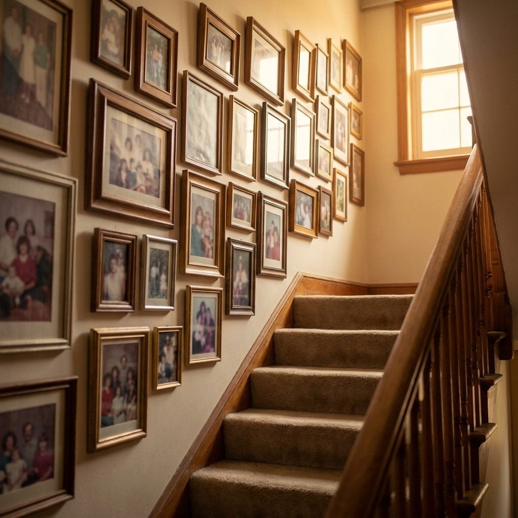 Family Photos Displayed Everywhere Instead of Carefully Curated Décor