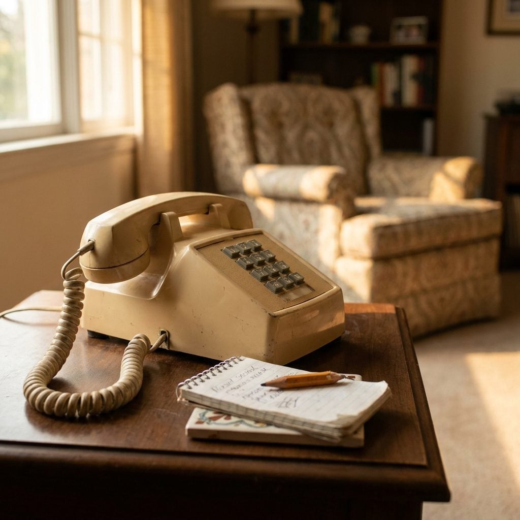 The Family Telephone Anchored to the End Table