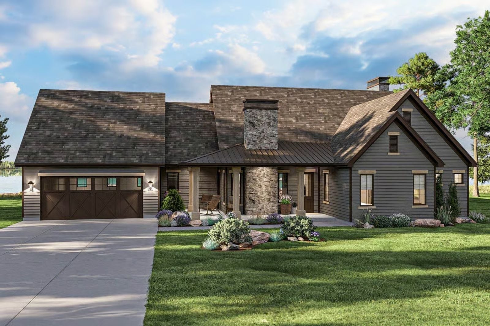 Flint Hollow 3-Bedroom Country Cottage with Vaulted Great Room Designed for Couples Who Love a Good Reason to Light the Fireplace (Floor Plan)