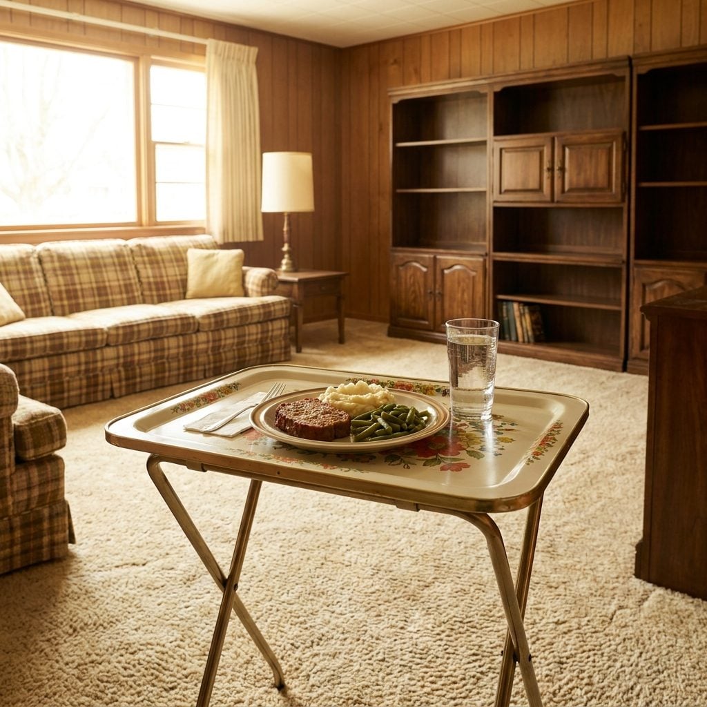 The Folding TV Trays That Let Dinner Move Into the Family Room