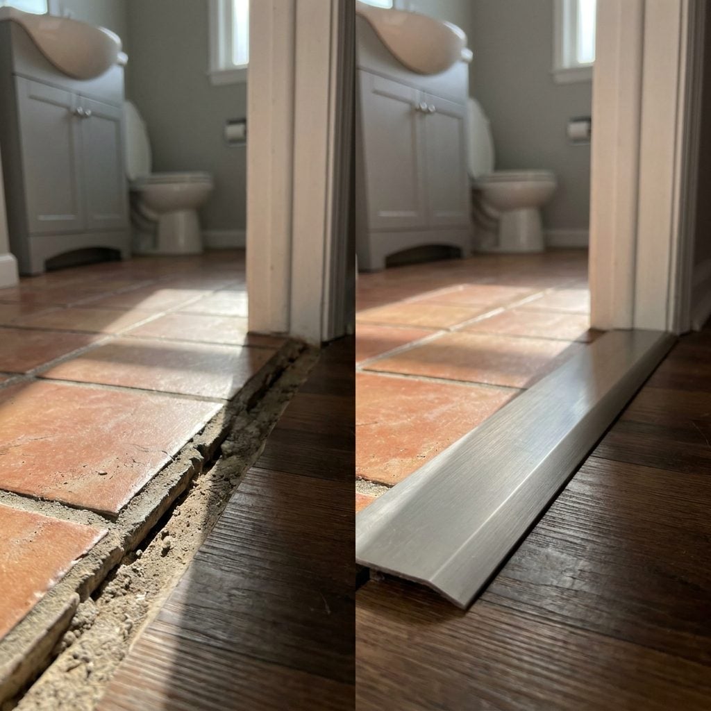 Forgetting That Bathroom Floors Need to Transition Cleanly Into the Hallway