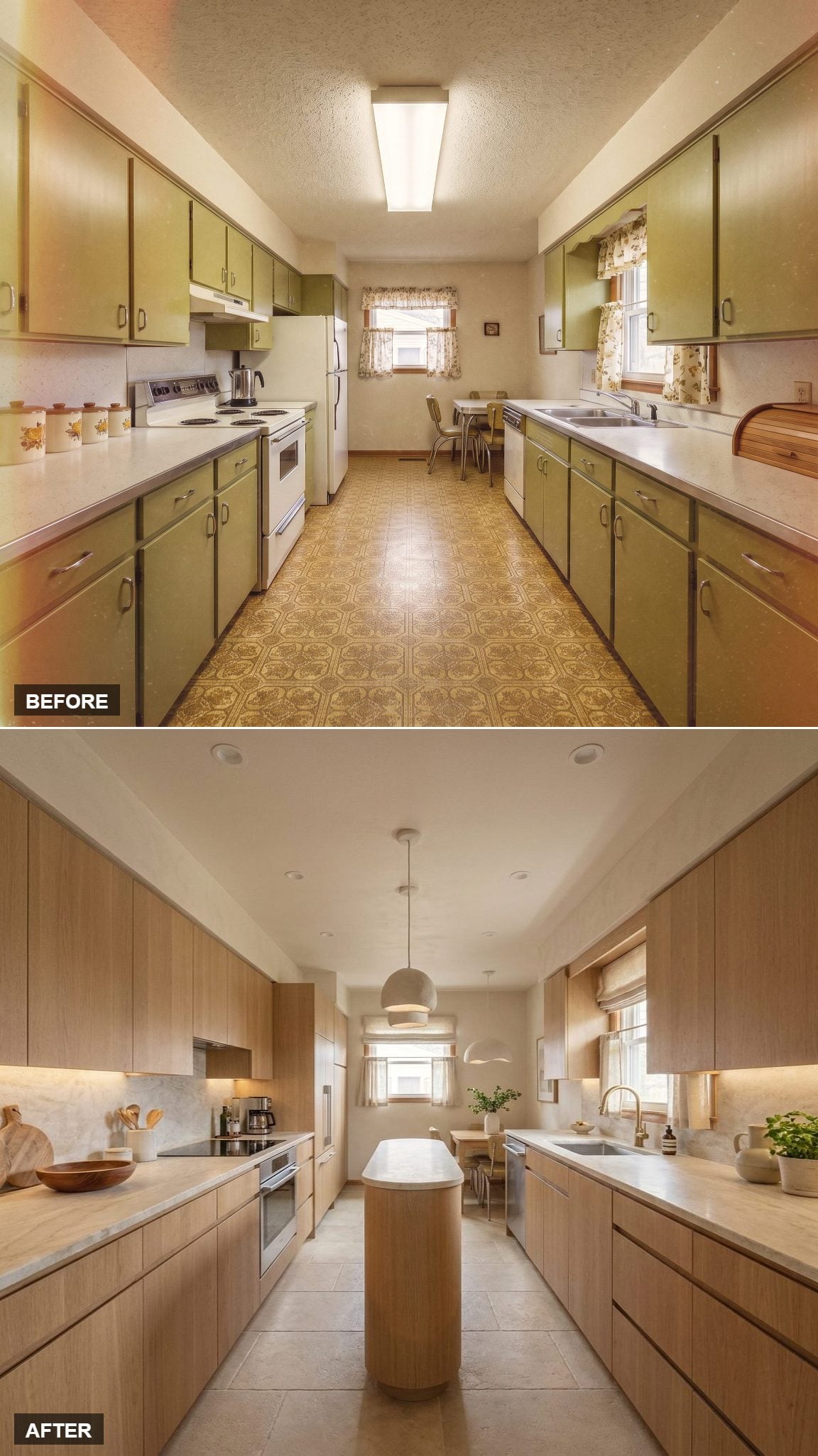 White Oak, Marble Counters, and a Curved Island That Earns Every Inch