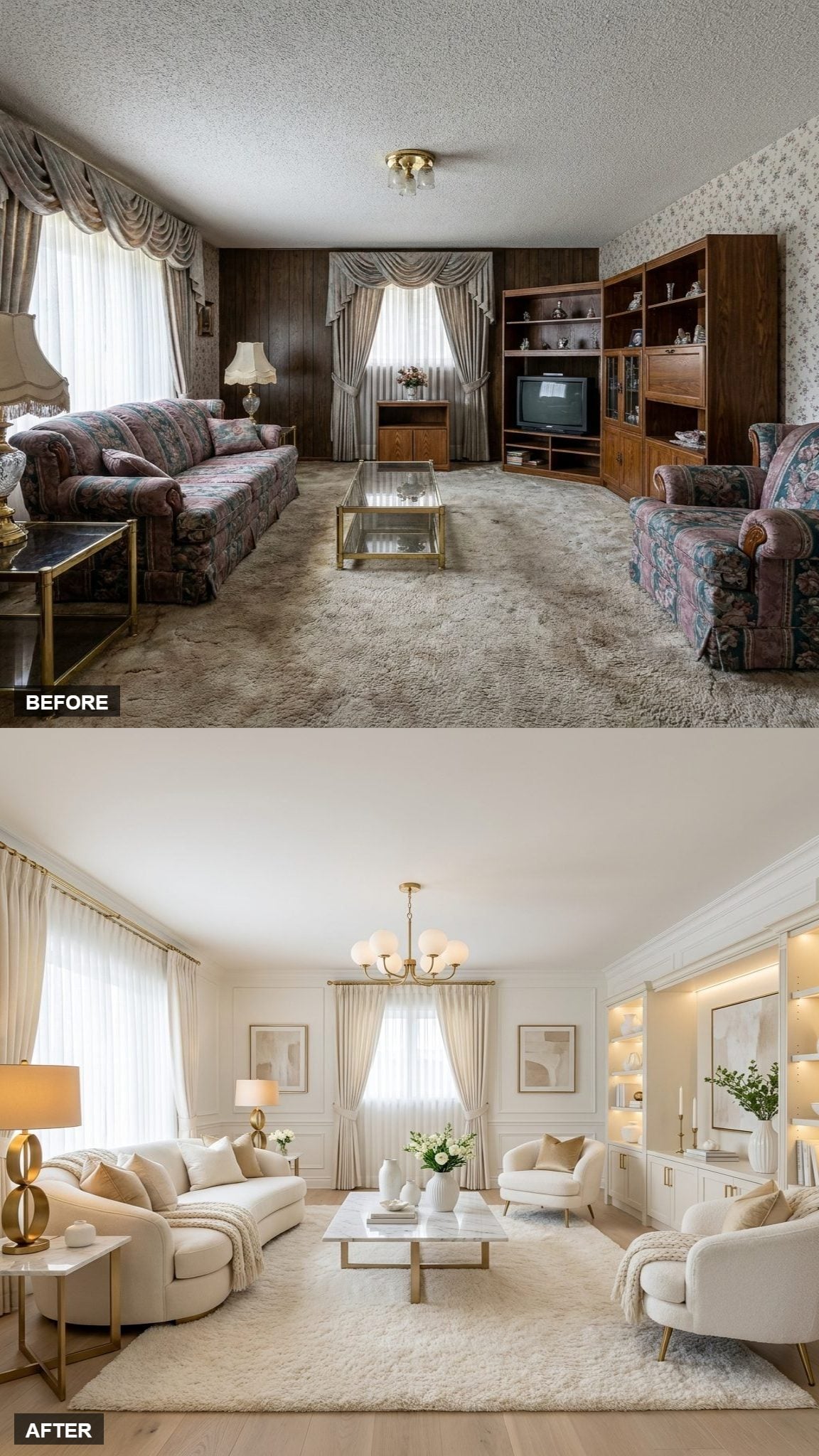 The Full Cozy White and Gold Showpiece