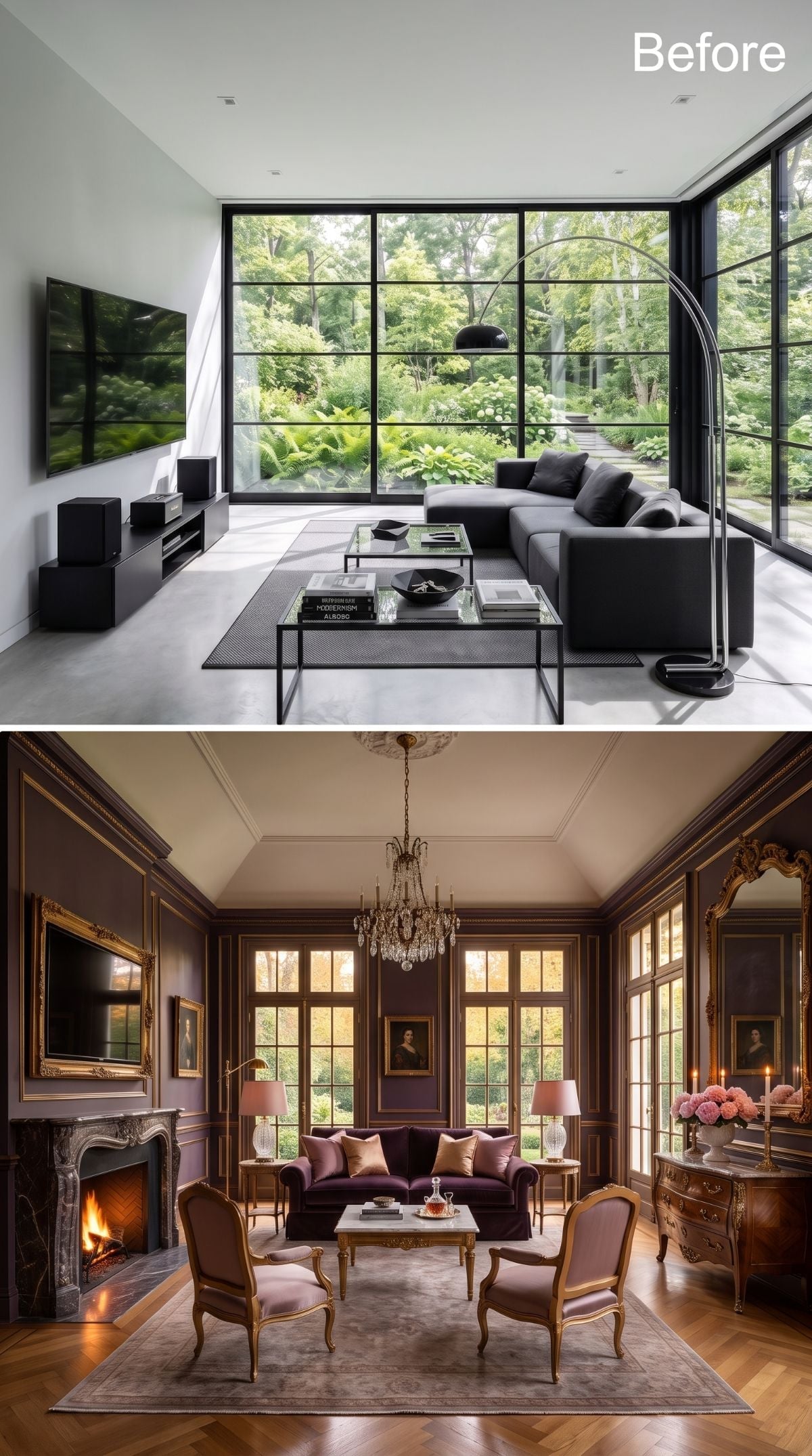 Crystal Chandeliers and Purple Velvet Took Over Where Black Steel Left Off