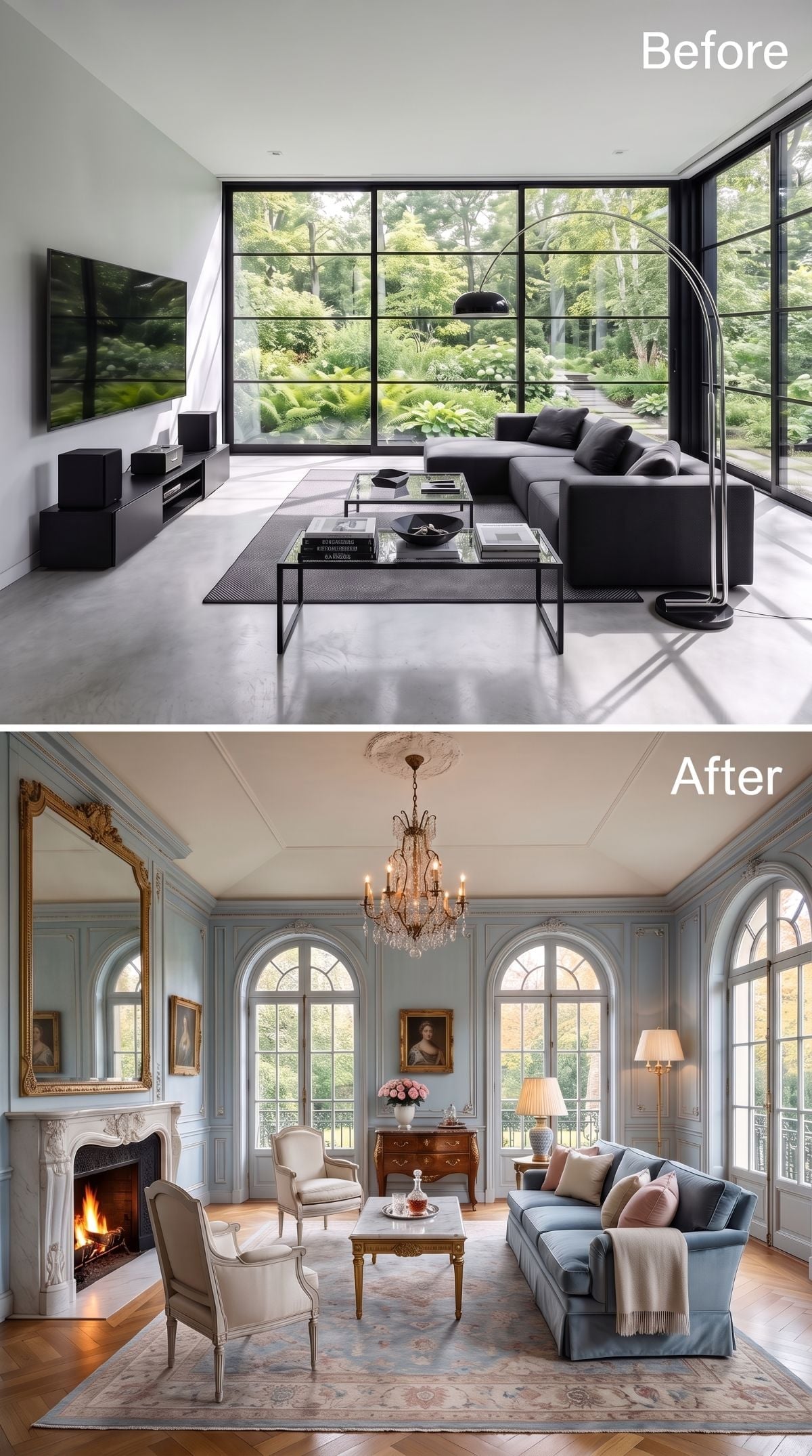 Steel and Concrete Walked So Powder Blue Paneling and a Marble Fireplace Could Run