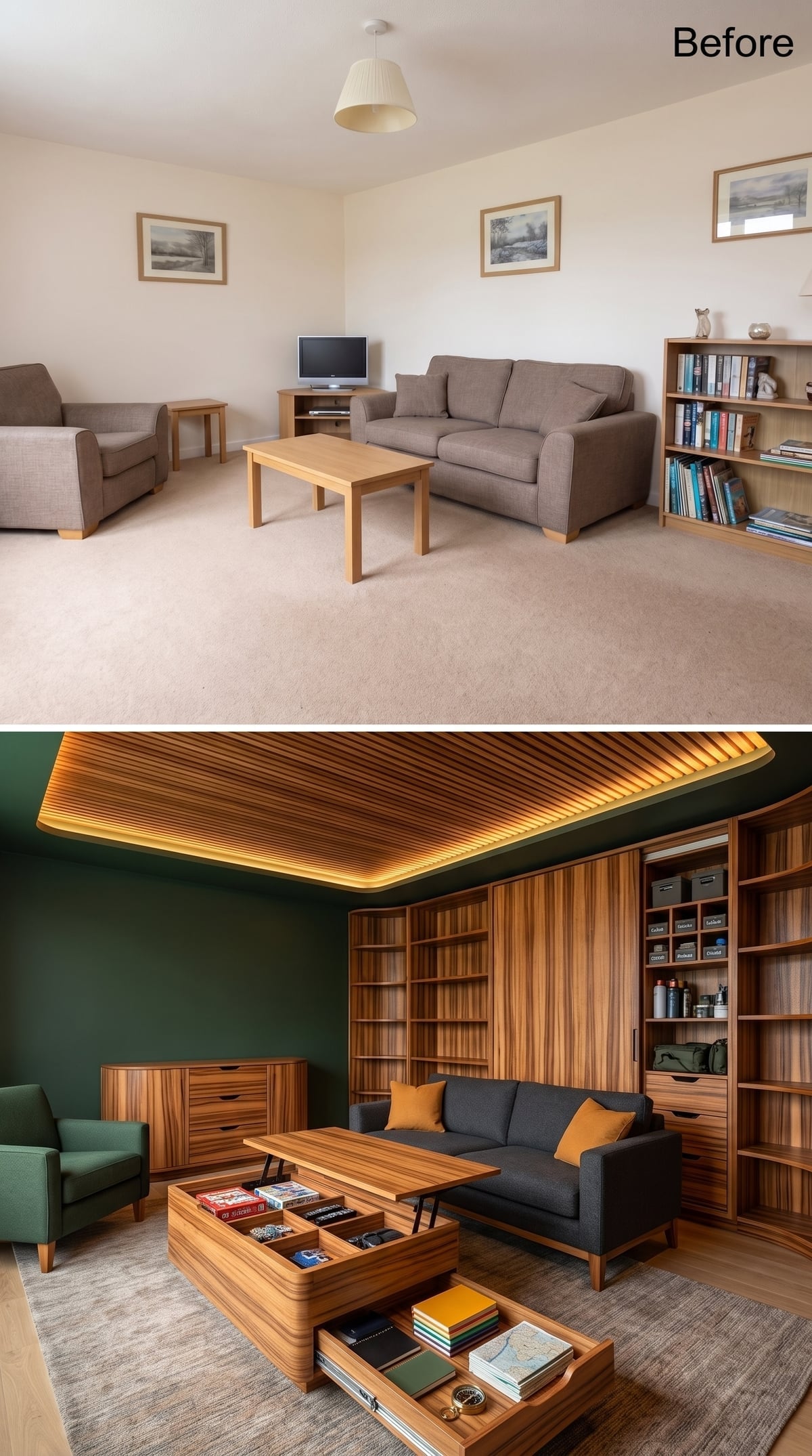 Zebrawood, Forest Green, and a Coffee Table With Secrets