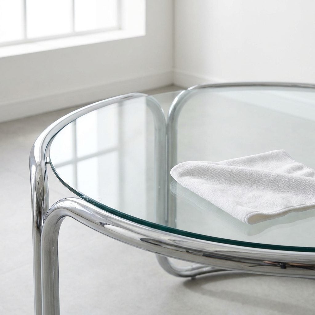 Glass Tables Were Wiped Until No Fingerprints Remained