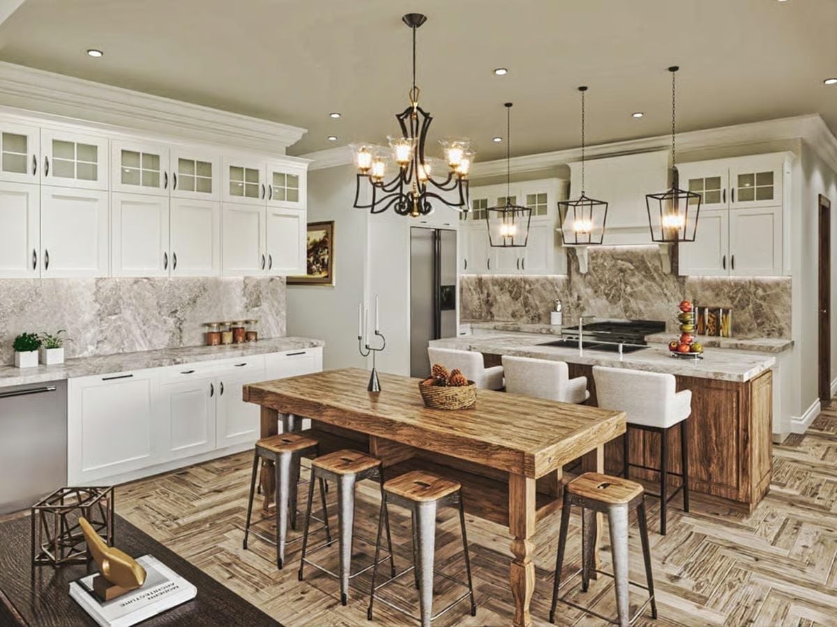 Reclaimed Wood and Marble Find Common Ground in This Kitchen