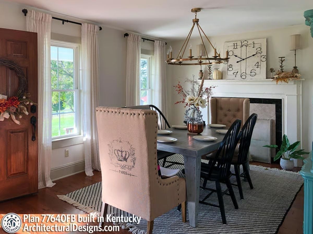 Crown-Backed Host Chair Anchors a Dining Room That Takes Farmhouse Seriously