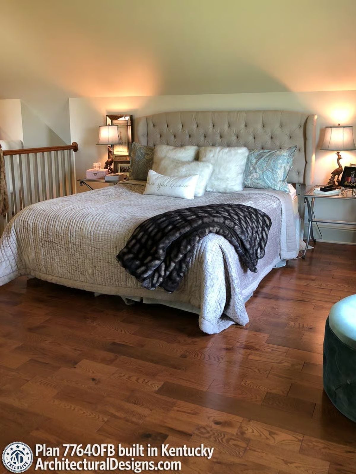 Tufted Wingback Headboard in a Vaulted Master Bedroom Built for Slow Mornings