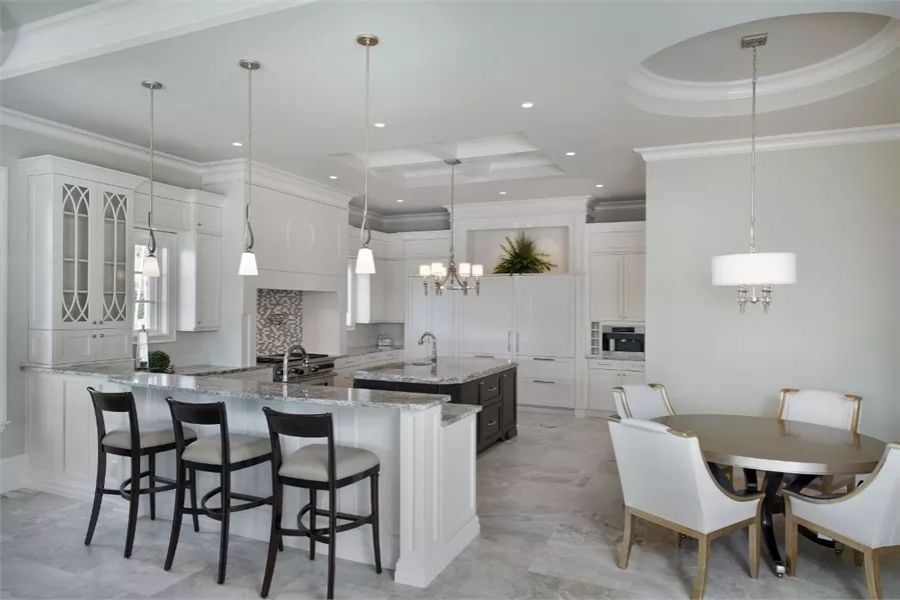 Marble Islands, Dark Cabinetry, and a Kitchen Built for Two Cooks