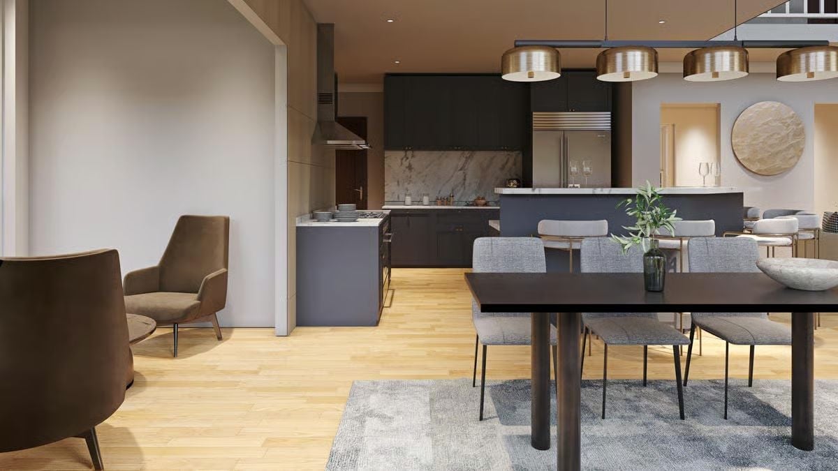 Gold Pendants, Dark Wood, and a Dining Zone That Earns Every Seat