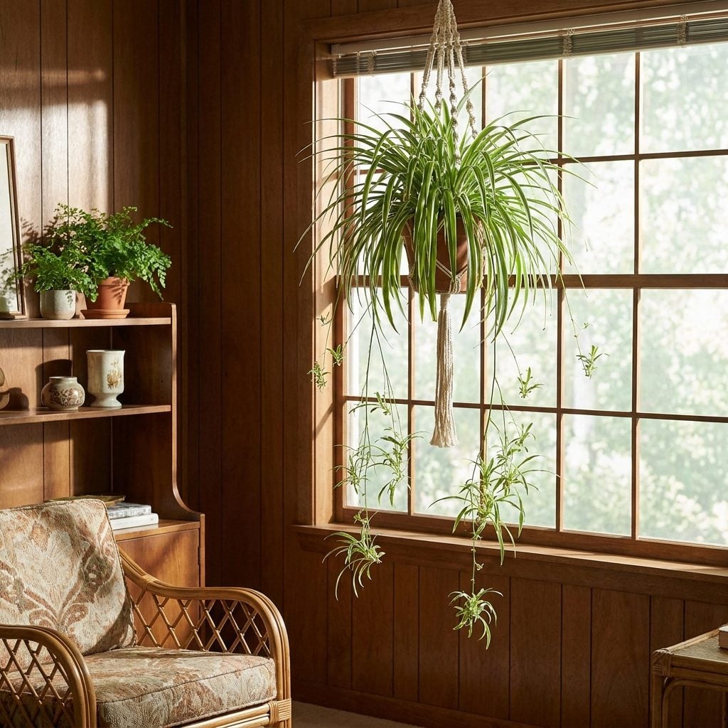 Hanging Spider Plants and Ferns