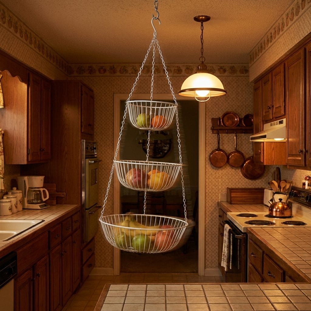 Hanging Wire Fruit Baskets That Swung Every Time You Walked By
