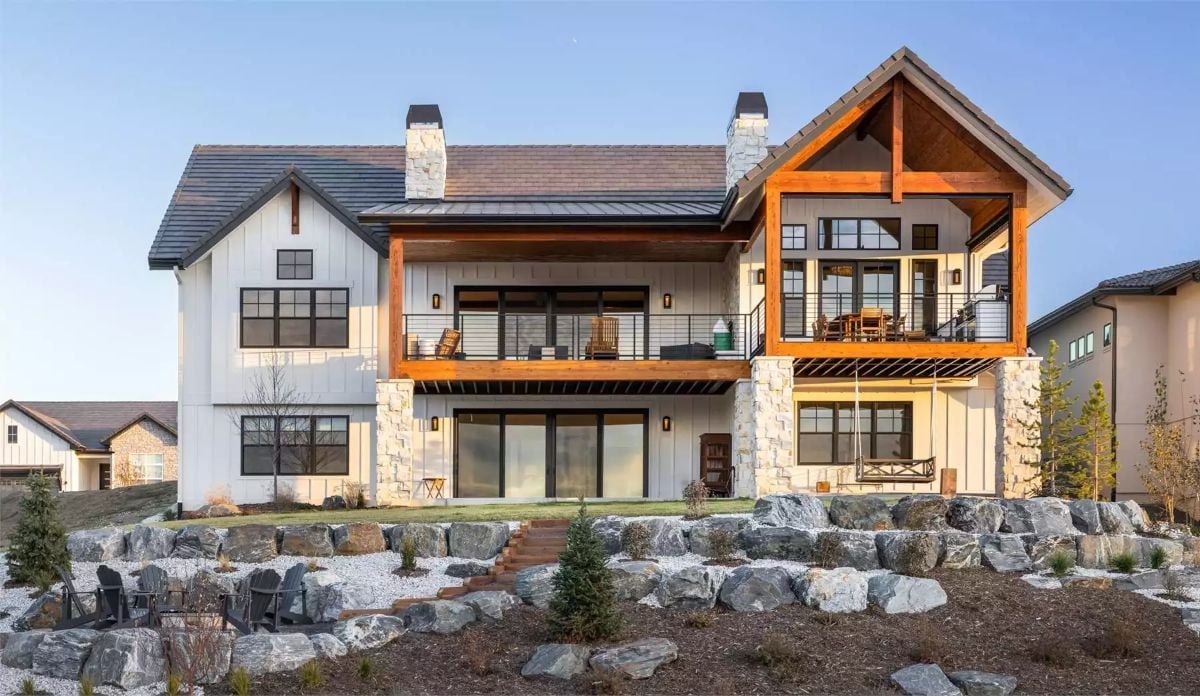 Warm Timber and White Board-and-Batten on a Sloped Lot That Actually Works