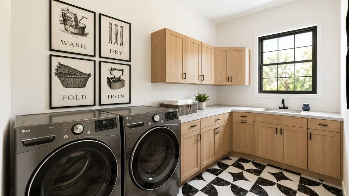 Vintage Wash, Dry, Fold, Iron Prints Meet LG Machines That Actually Do All Four