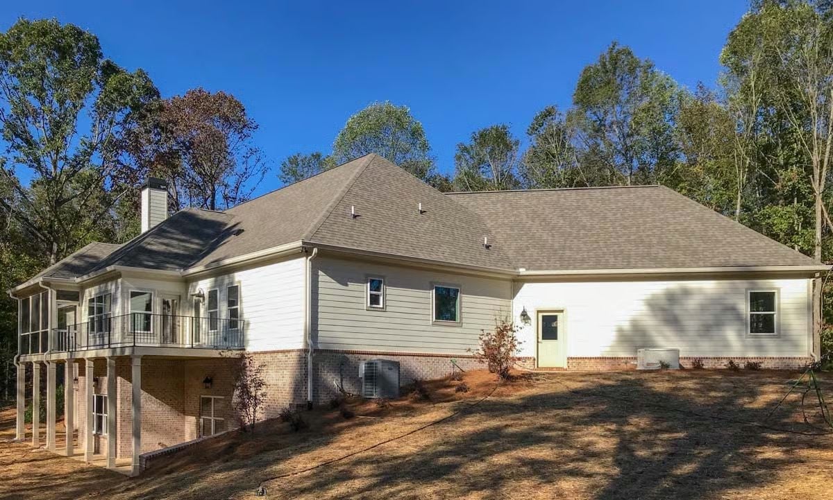 Rear Elevation Where the Screened Porch Does the Heavy Lifting