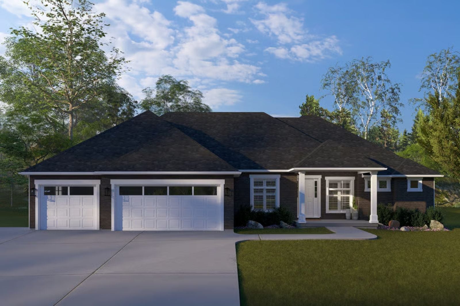 Havenmere 3-Bedroom Craftsman Ranch with Finished Walkout Basement Designed for Empty Nesters Who Are Secretly Hoping the Kids Move Back (Floor Plan)