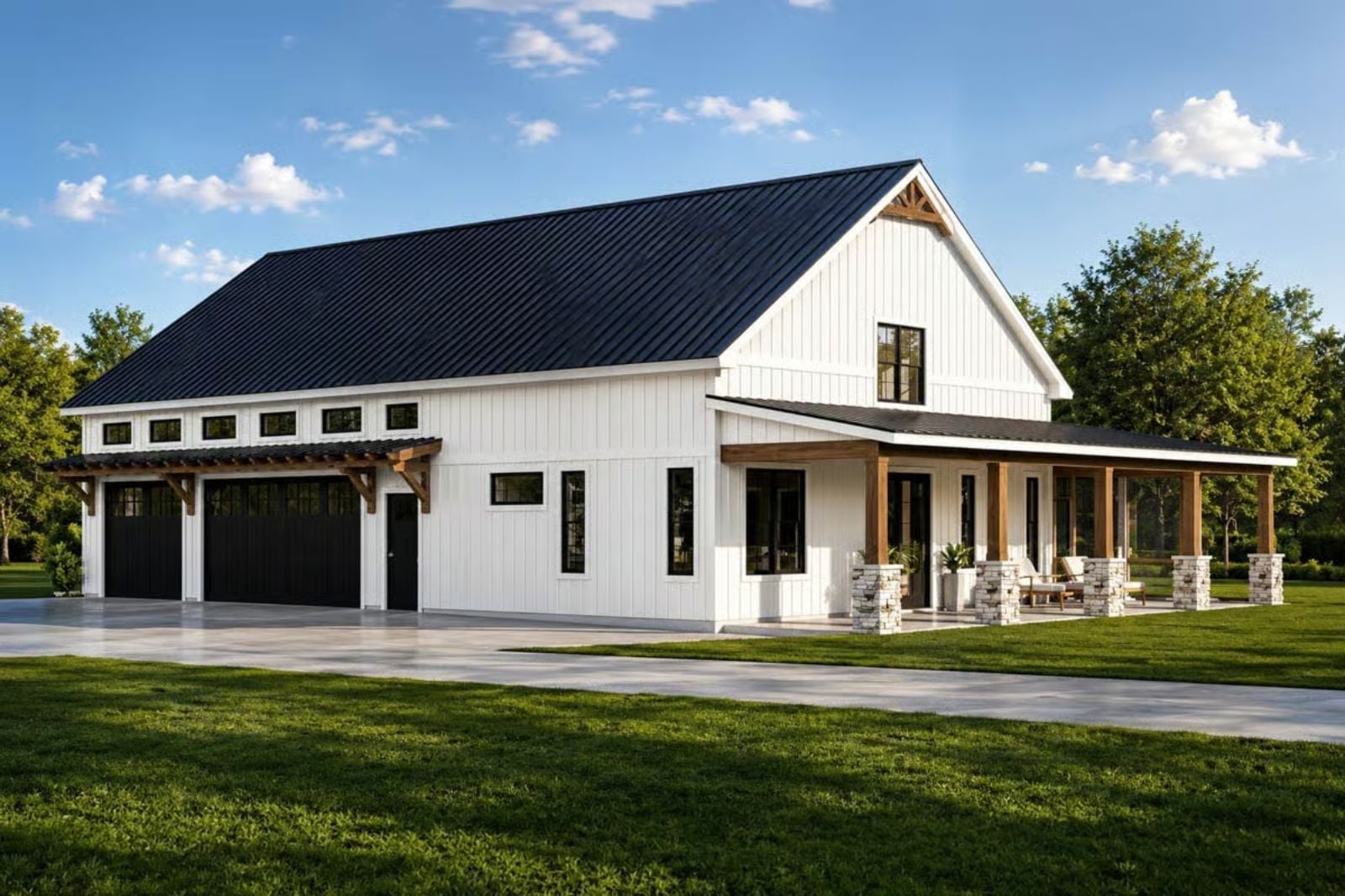 Hearthmoor 2-Bedroom Barndominium with 3-Car Garage Designed for Suburbanites Who Secretly Wish They Lived in the Country (Floor Plan)