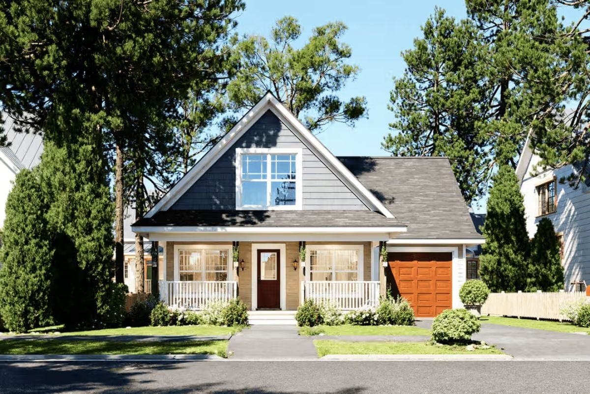 Indigo Pines 3-Bedroom Craftsman Bungalow with Covered Front Porch Designed for Homeowners Who Believe in Front Porches and Friendly Neighbors (Floor Plan)