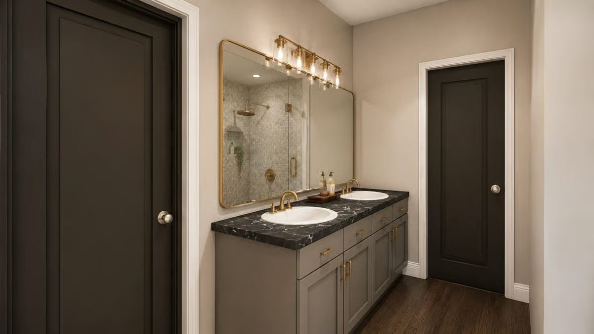 Gold Fixtures and Black Marble Do Exactly What You'd Expect Them to Do Together