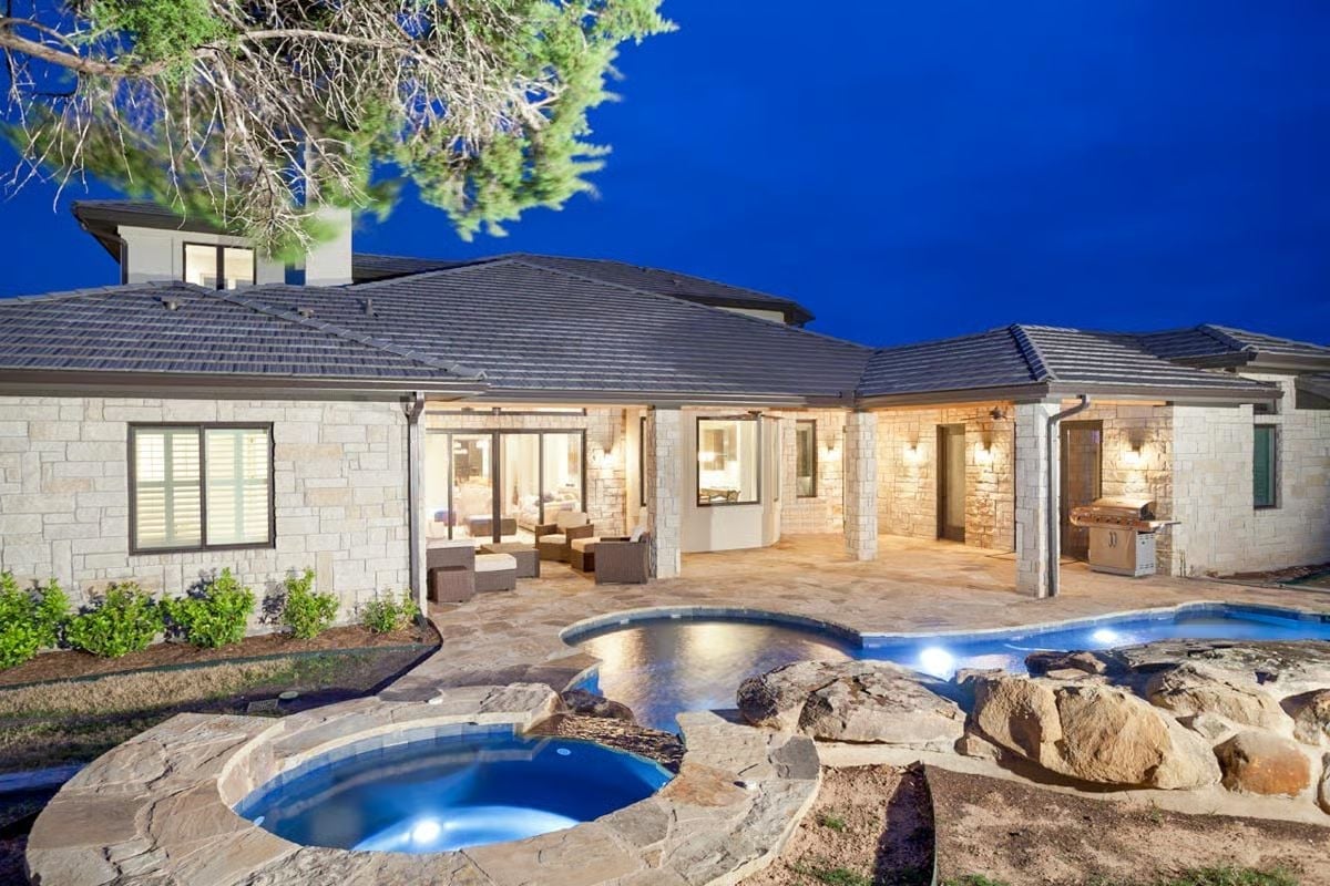 Stone, Water, and an Outdoor Kitchen That's Not Going Unused