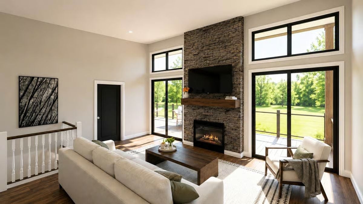 Stone Runs Floor to Ceiling and Earns Every Inch of It