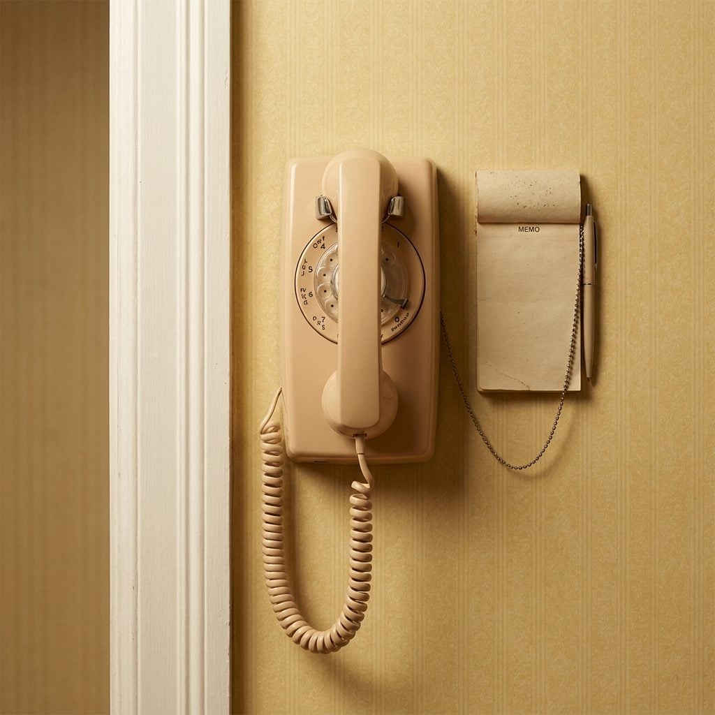 The Landline Phone Bolted Right to the Kitchen Wall