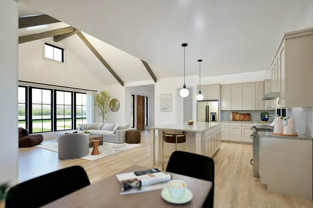 Cream Cabinets, Barstool Seating, and an Open Plan That Actually Delivers