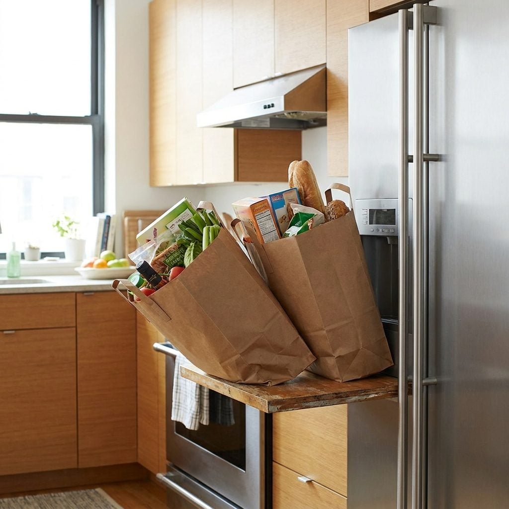 Leaving Almost No Landing Counter Beside the Refrigerator