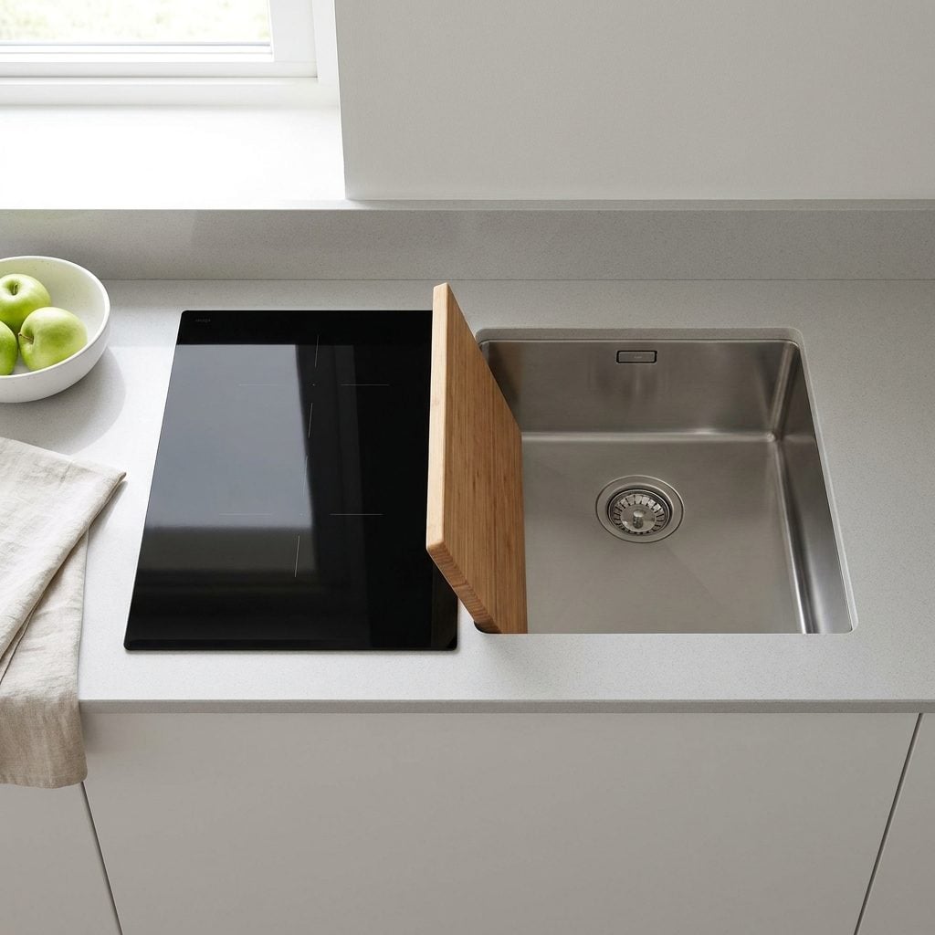 Leaving Almost No Prep Space Between the Sink and Cooktop