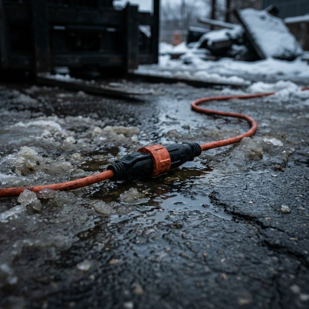 Leaving Electrical Connections Sitting Directly on Wet Ground