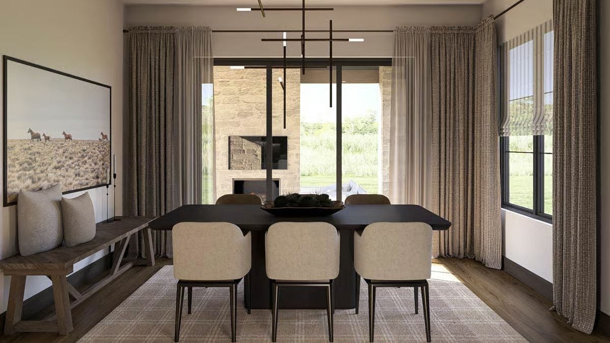 Cream Chairs and a Dark Table Set the Tone for Dining With a View